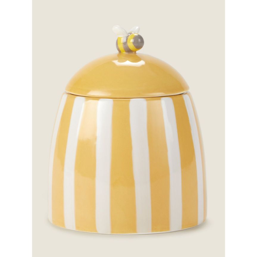 George Home Yellow Stripe Bee Trinket Pot