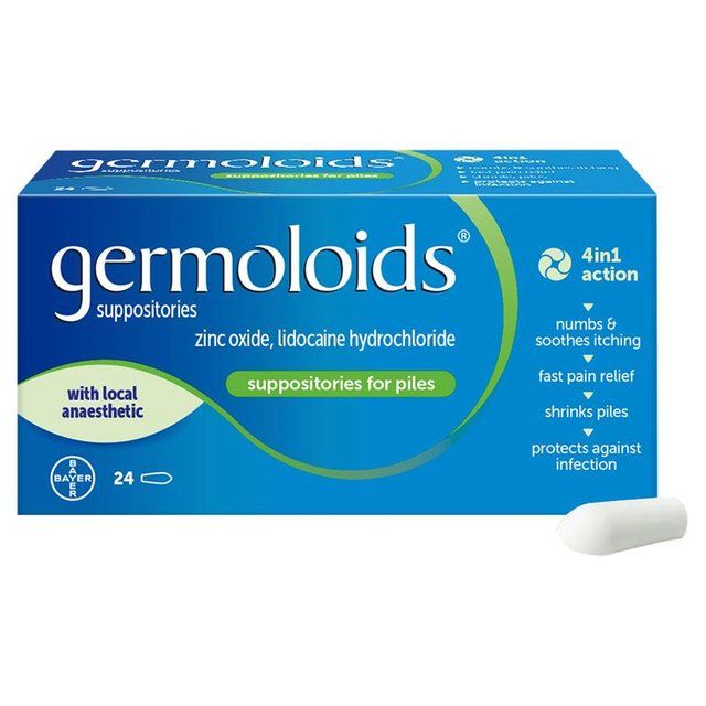 Germoloids Triple Action Haemorrhoids & Piles Suppositories Tablets   24 per pack