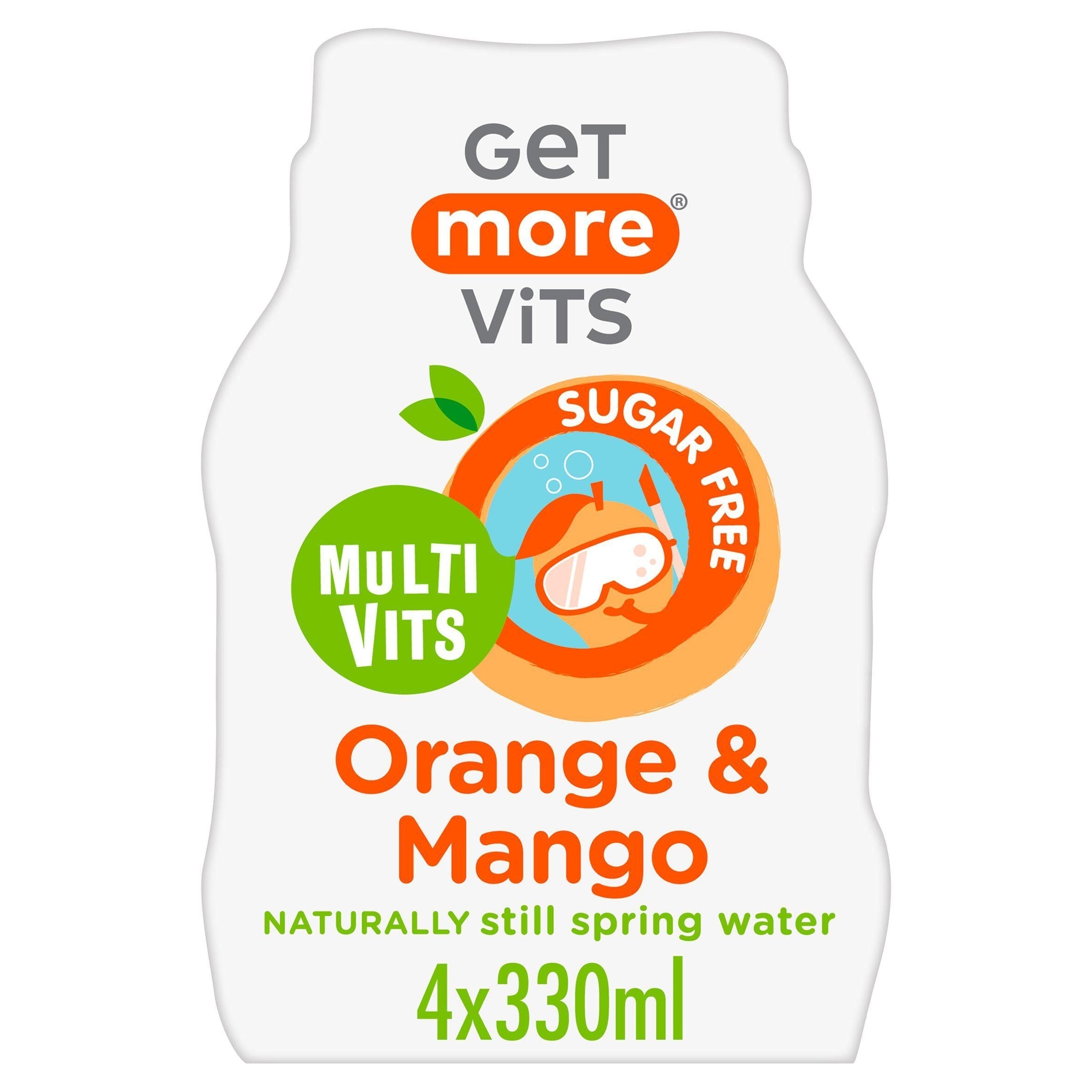 Get More Vits Multi Vits Orange &amp;amp; Mango Naturally Flavoured Still Spring Water 4 x 330ml