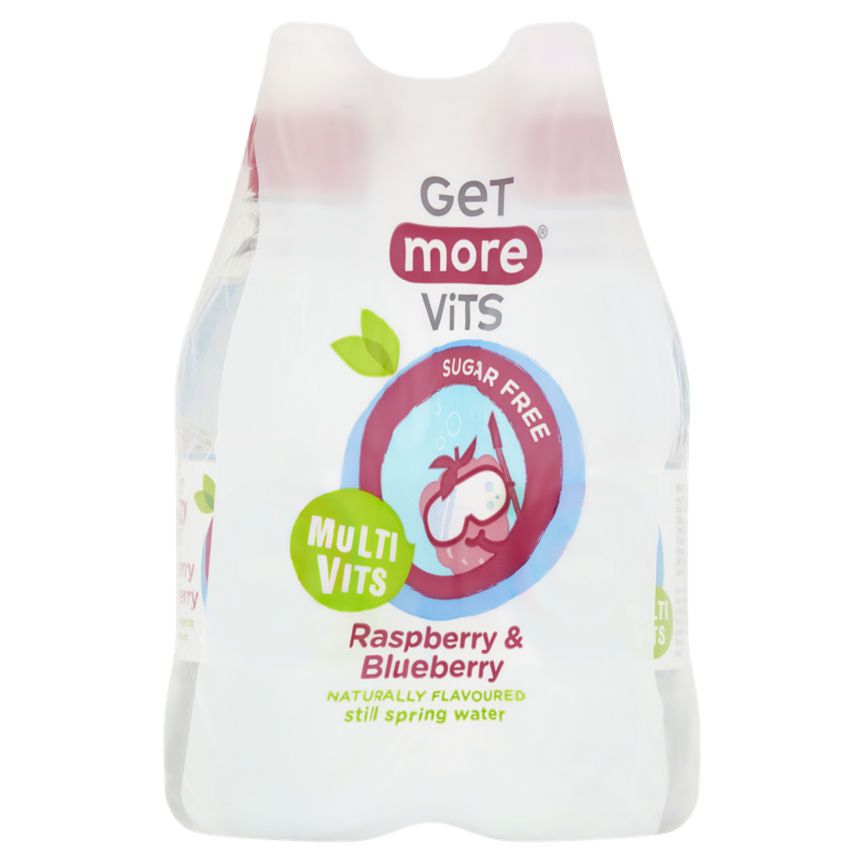 Get More Vits Raspberry &amp;amp; Blueberry Sugar Free Multivits Still Spring Water Bottles