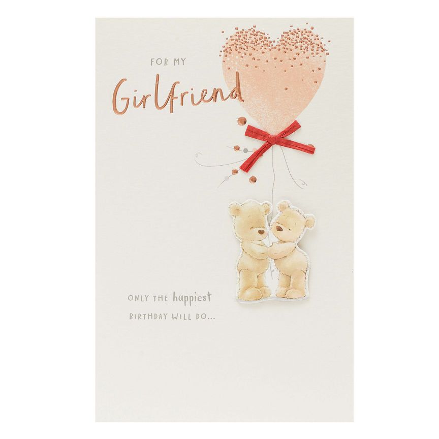 Gibson Nutmeg Cute Bears Girlfriend Birthday Card