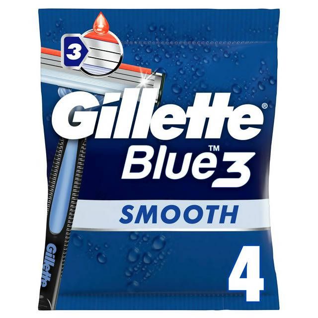 Gillette Blue3 Disposable Men's Razor x4