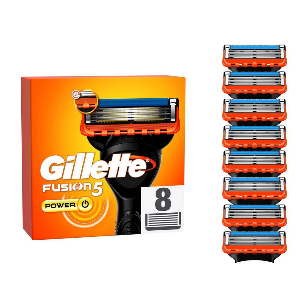 Gillette Fusion5 Power Razor Refills For Men, 8 Razor Blade Refills