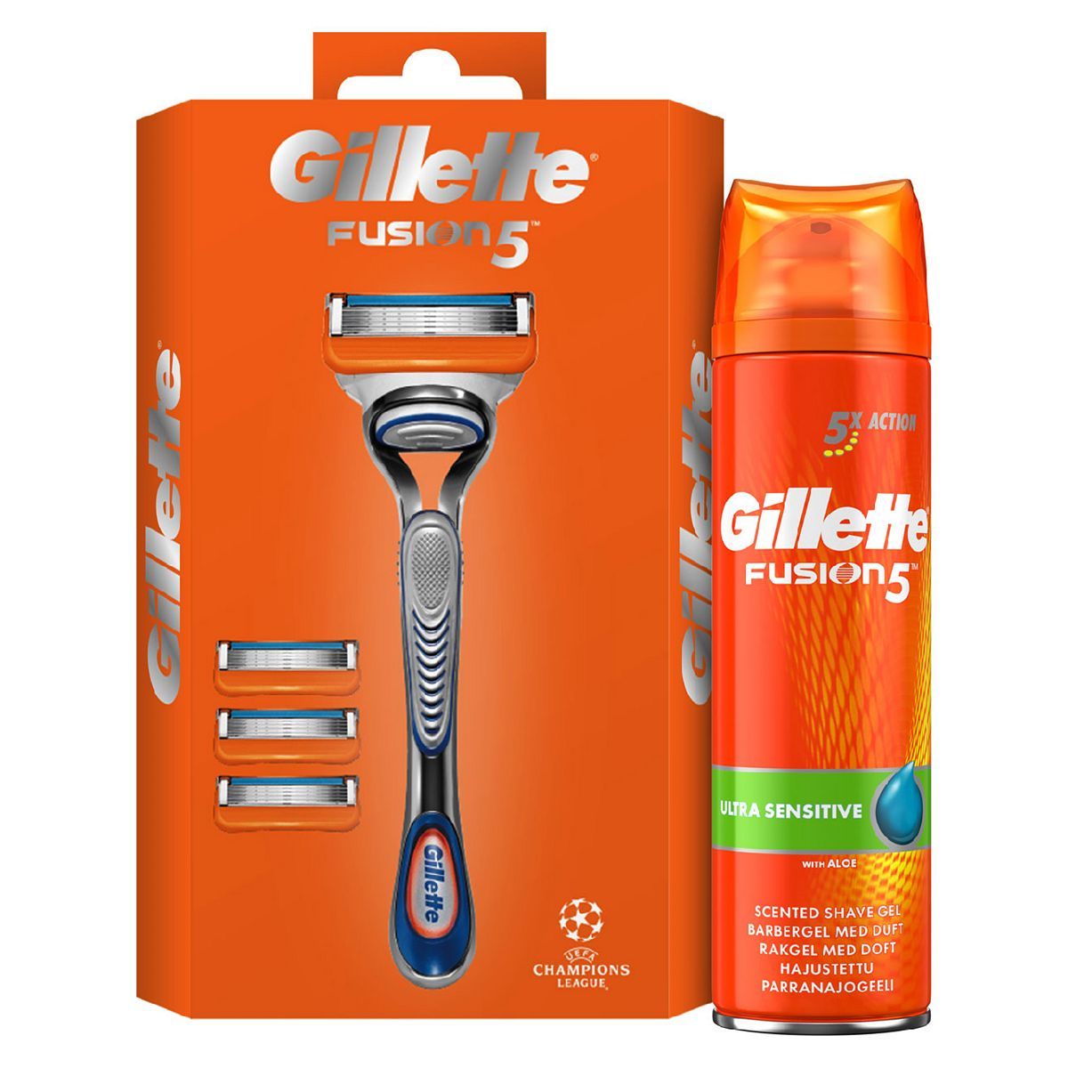 Gillette Fusion5 Starter Kit &amp;amp; Moisturising Shave Gel Bundle