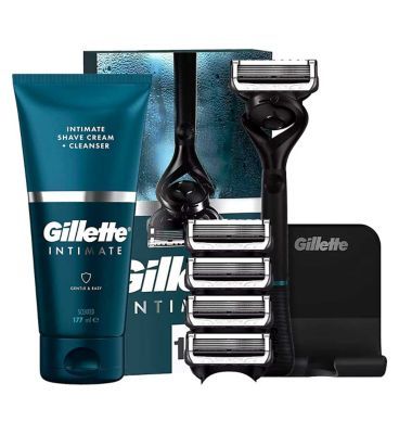 Gillette Intimate Men's Bundle - Razor, Blade Refills &amp;amp; Intimate Shave Cream and Cleanser