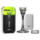 Gillette Labs with Exfoliating Bar Razor Travel Case &amp;amp; Blades x2