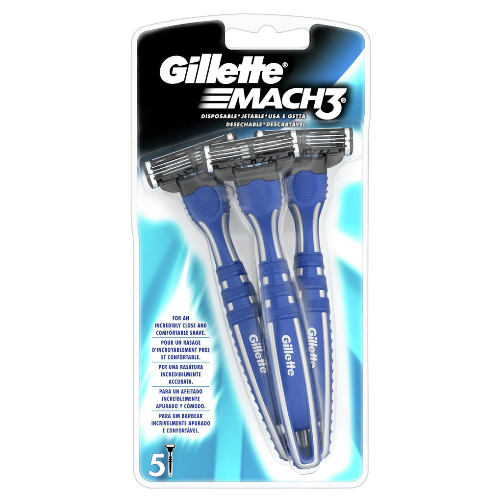 Gillette Mach 3 Disposable Razors x5