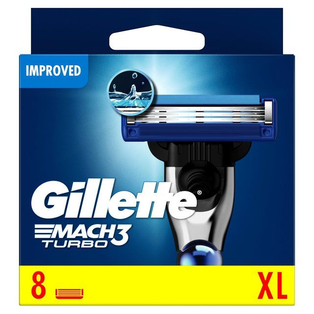 Gillette Mach 3 Turbo Razor Blades   8 per pack