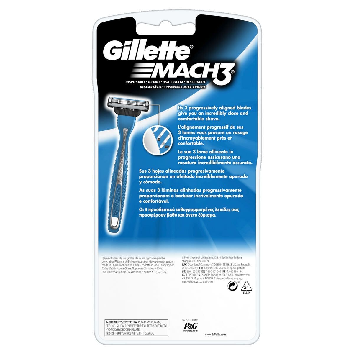 Gillette Mach3 Disposable Razors, 20 Pack