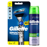 Gillette Mach3 Turbo 3D Razor &amp;amp; Sensitive Shaving Gel Bundle