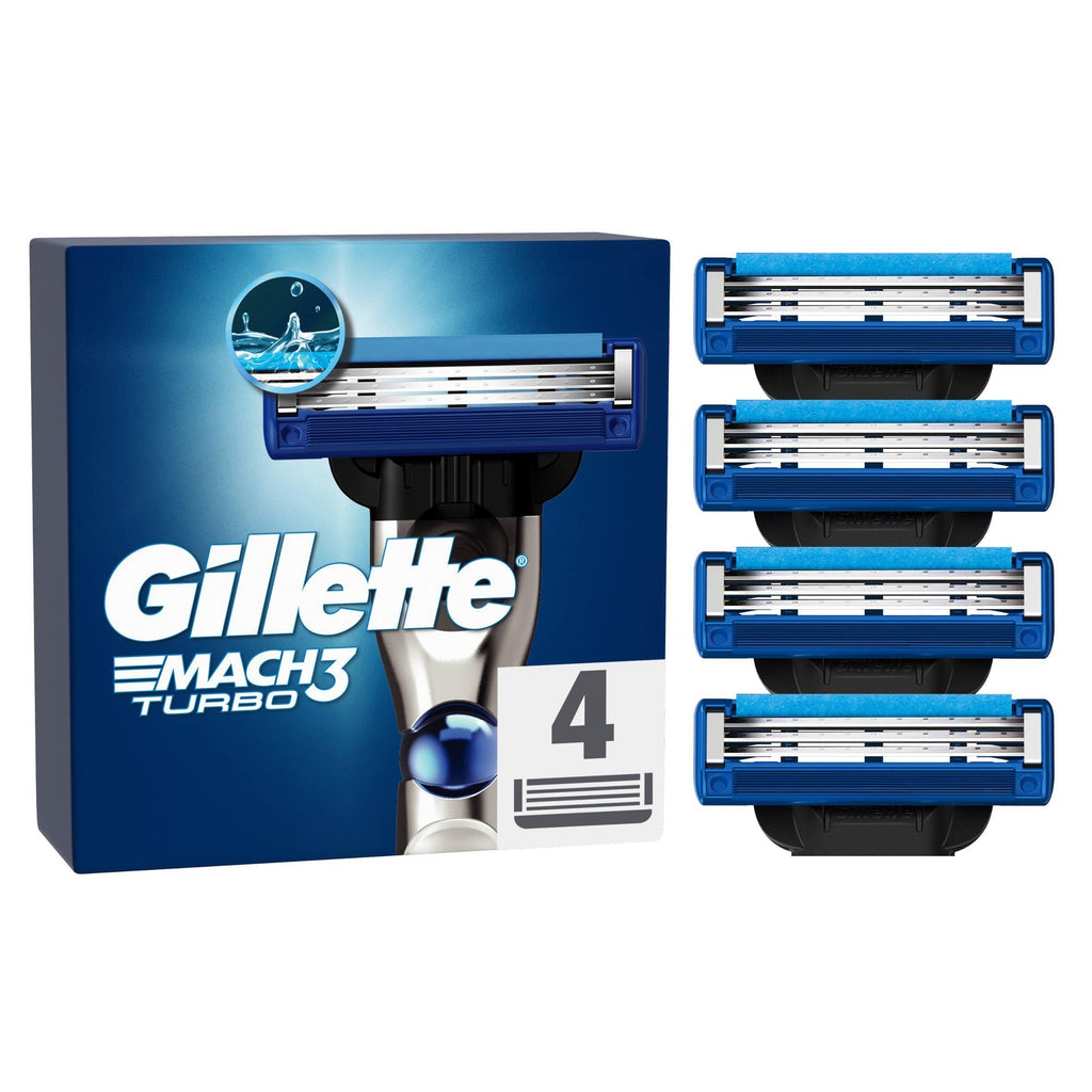 Gillette Mach3 Turbo Men's Razor Blades x4