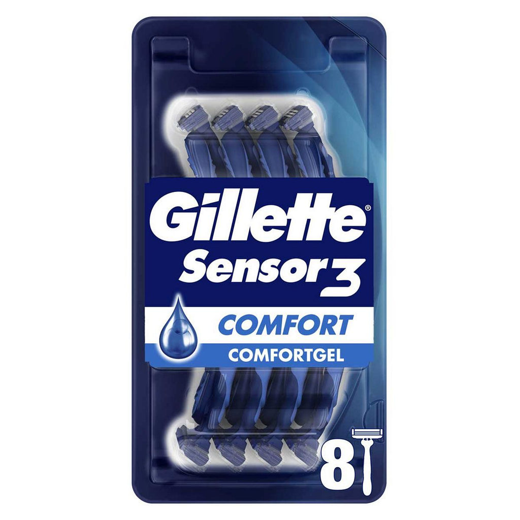 Gillette Sensor3 Comfort, Disposable Razors For Men, -Pack Razors