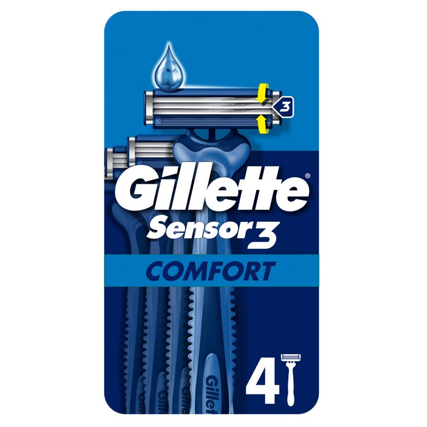 Gillette Sensor3 Comfort Men's Disposable Razor 4 Pack