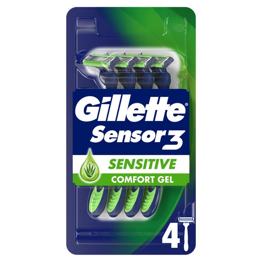 Gillette Sensor3 Sensitive Men's Disposable Razors 4 Pack