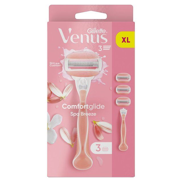 Gillette Venus Comfortglide Razor + 3 Razor Blades Spa Breeze