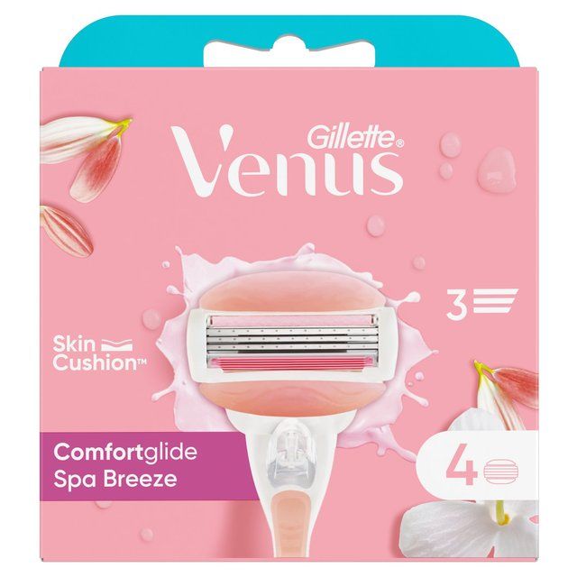 Gillette Venus Comfortglide Razor Blades Spa Breeze   4 per pack