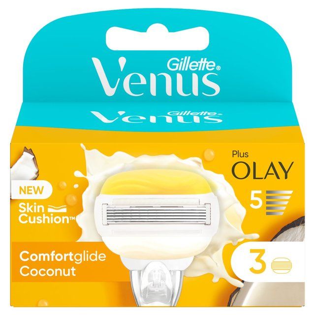 Gillette Venus Comfortglide Razor Blades with Olay Coconut   3 per pack