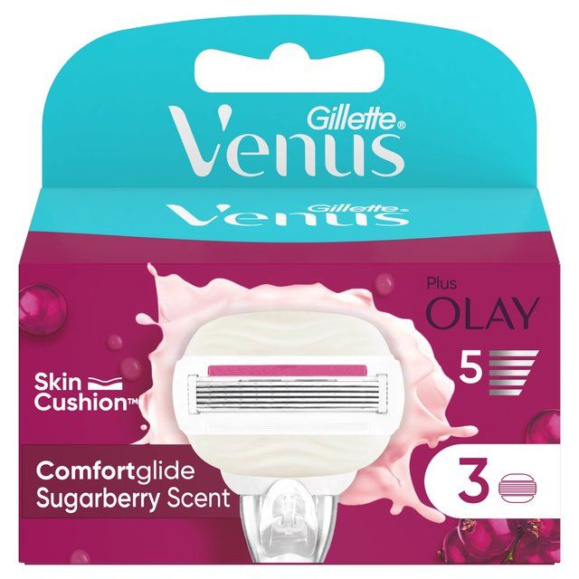 Gillette Venus Comfortglide Razor Blades with Olay Sugarberry   3 per pack