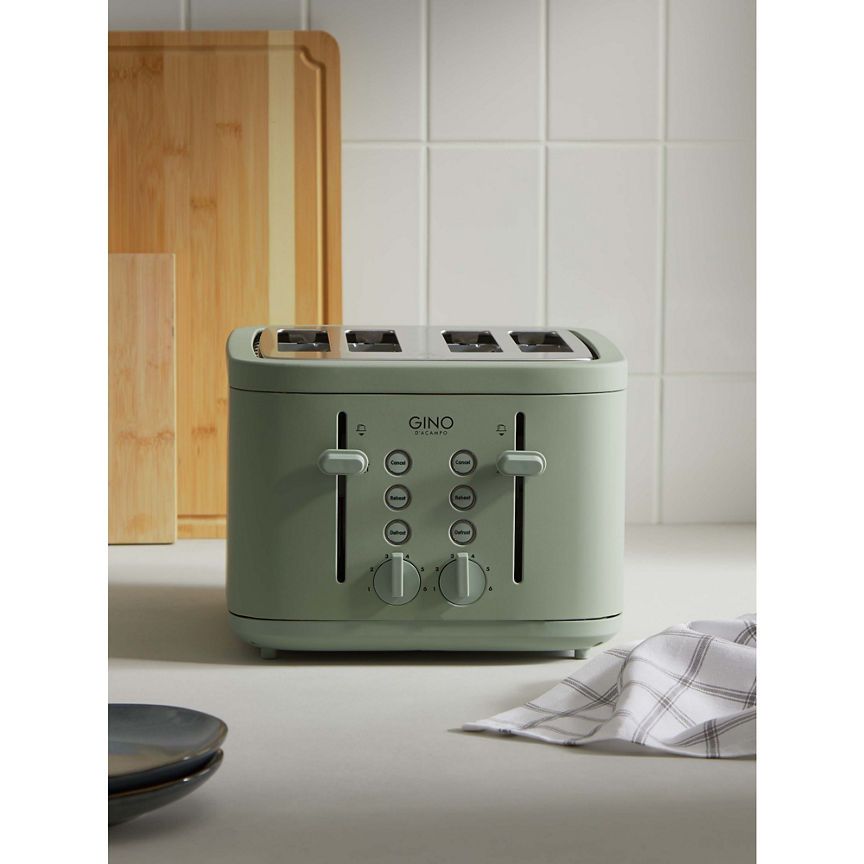 Gino D'Acampo Green 4-Slice Toaster