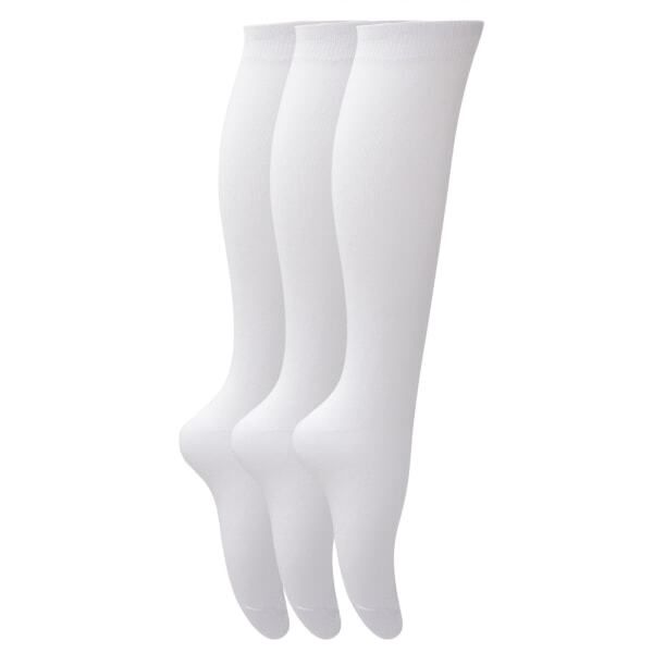 Girls Knee High School Socks (Pack Of 3) (UK Shoe 12-3)