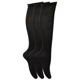 Girls Knee High School Socks (Pack Of 3) (UK Shoe 12-3) Black / 1EA