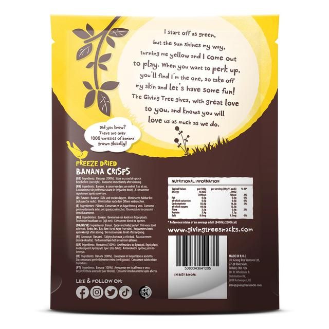 Giving Tree Freeze Dried Banana Crisps   38g