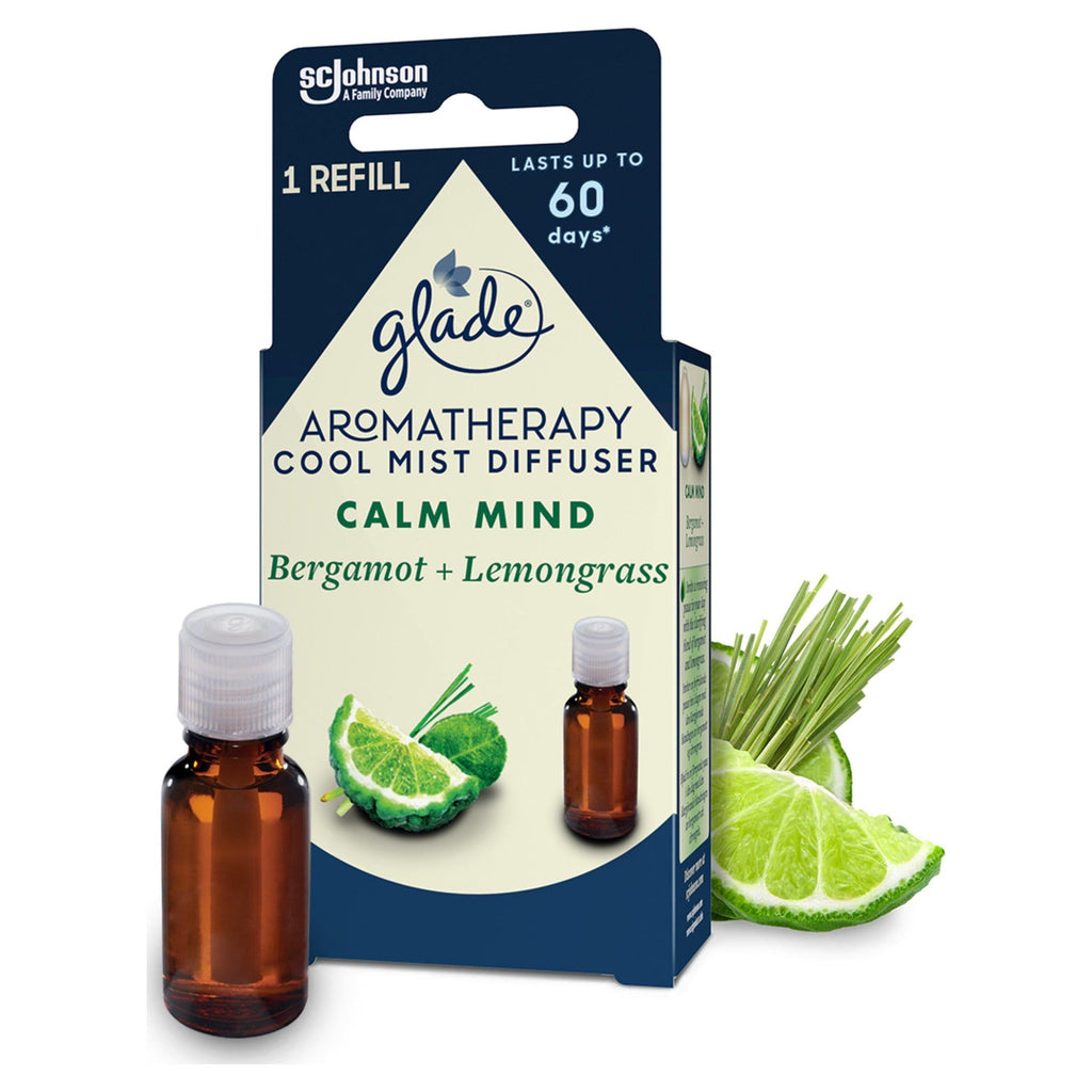 Glade Aromatherapy Calm Mind Bergamot+Lemongrass Cool Mist Oil Diffuser Refill 17.4ml