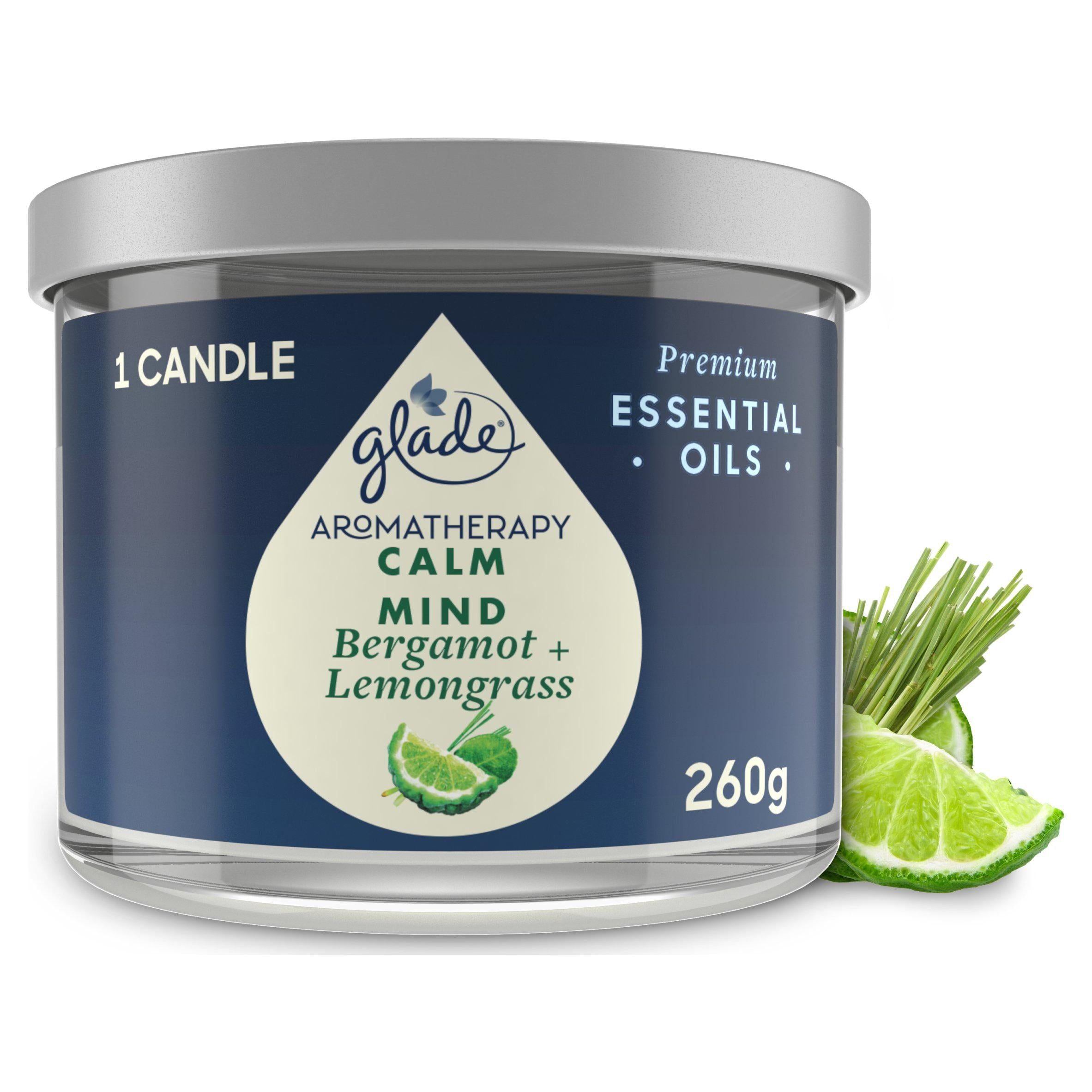 Glade Aromatherapy Candle Calm Mind with Bergamot &amp;amp; Lemongrass 260g