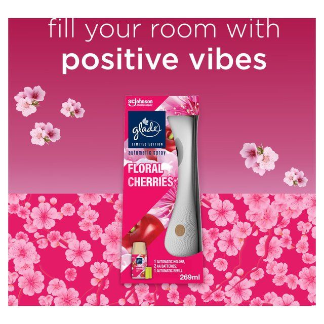 Glade Automatic Spray Air Freshener Holder &amp;amp; Refill Floral Cherries 269ml   269ml