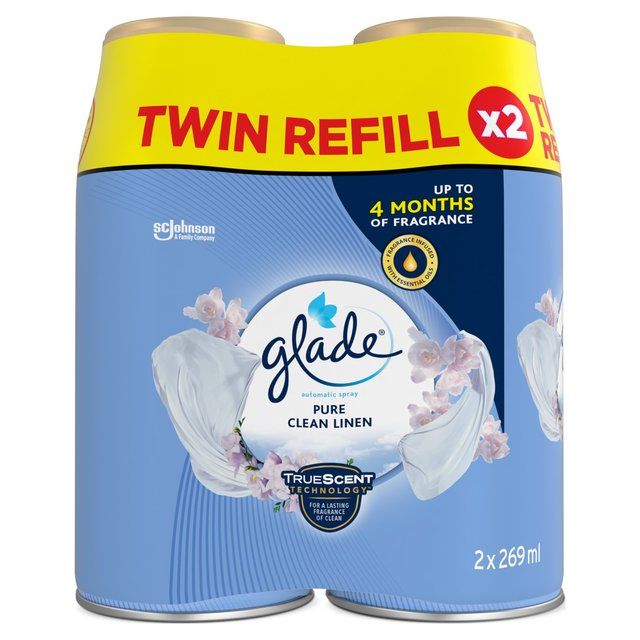 Glade Autospray Twin Refill Clean Linen Air Freshener   2 x 269ml