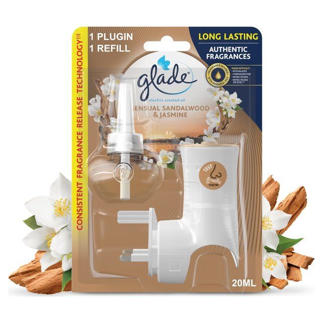 Glade Electric Holder &amp;amp; Refill Sandalwood &amp;amp; Jasmine Scented Oil Plugin Default Title