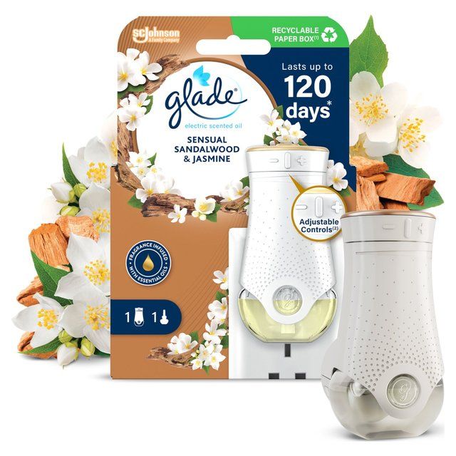 Glade Plug In Holder & Refill Electric Scented Oil Bali Sandalwood   20ml