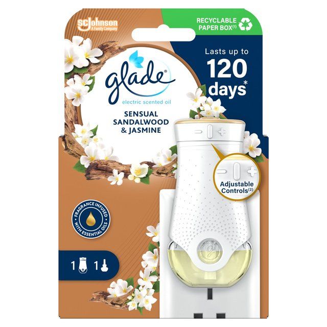 Glade Plug In Holder &amp;amp; Refill Electric Scented Oil Bali Sandalwood   20ml