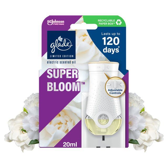 Glade Plug In Holder &amp;amp; Refill Electric Scented Oil Superbloom   20ml