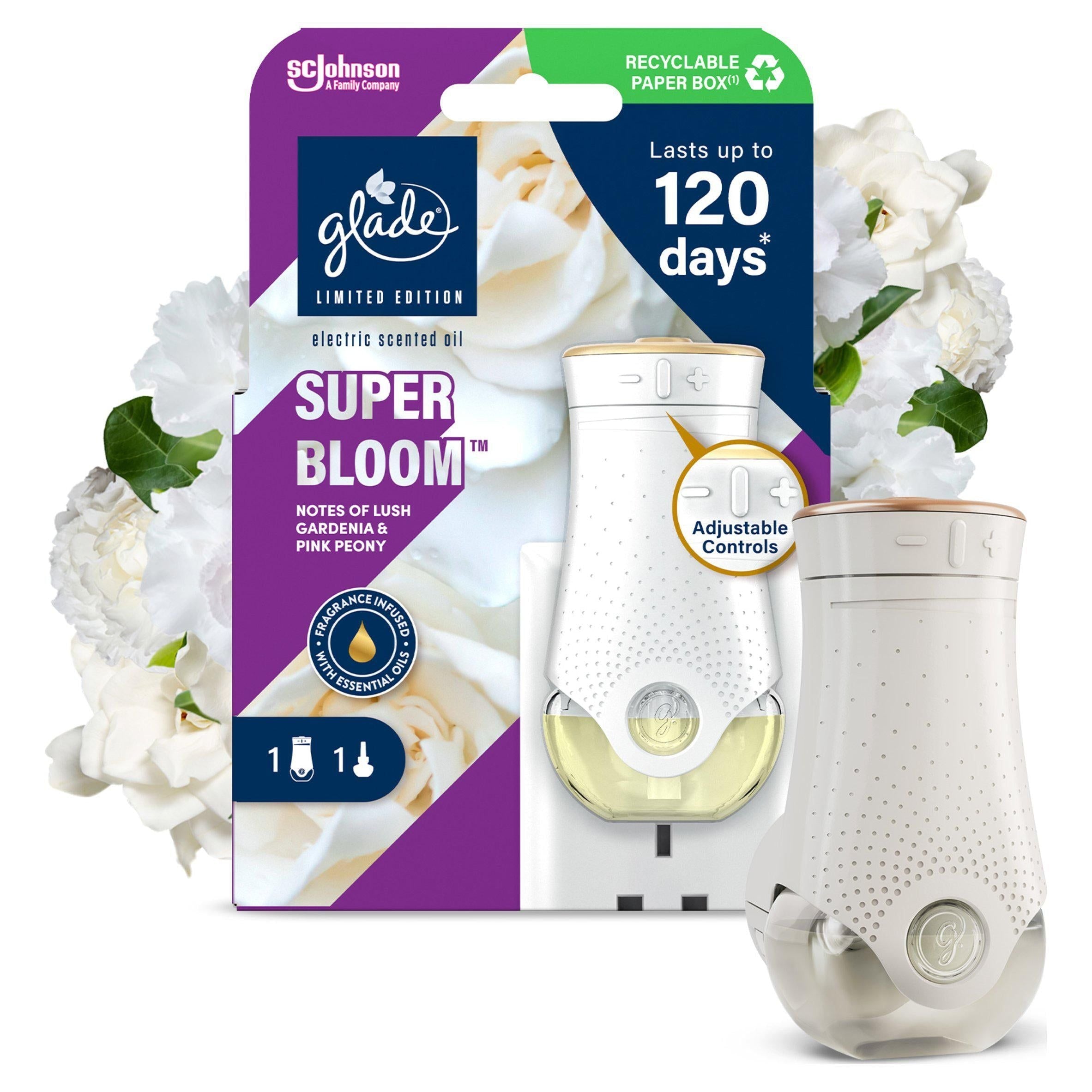 Glade Scented Plug In Holder &amp;amp; Refill Super Bloom 20ml