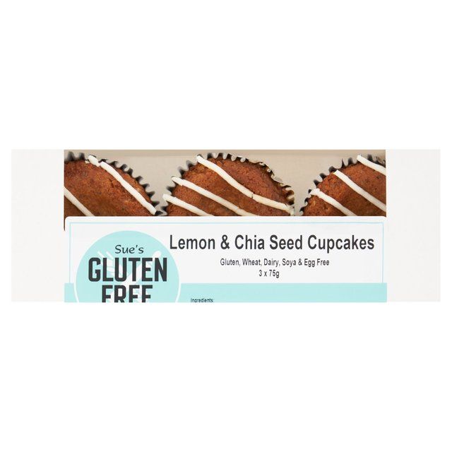 Gluten Free Kitchen Vegan Lemon & Chia Cupcakes   3 x 75g