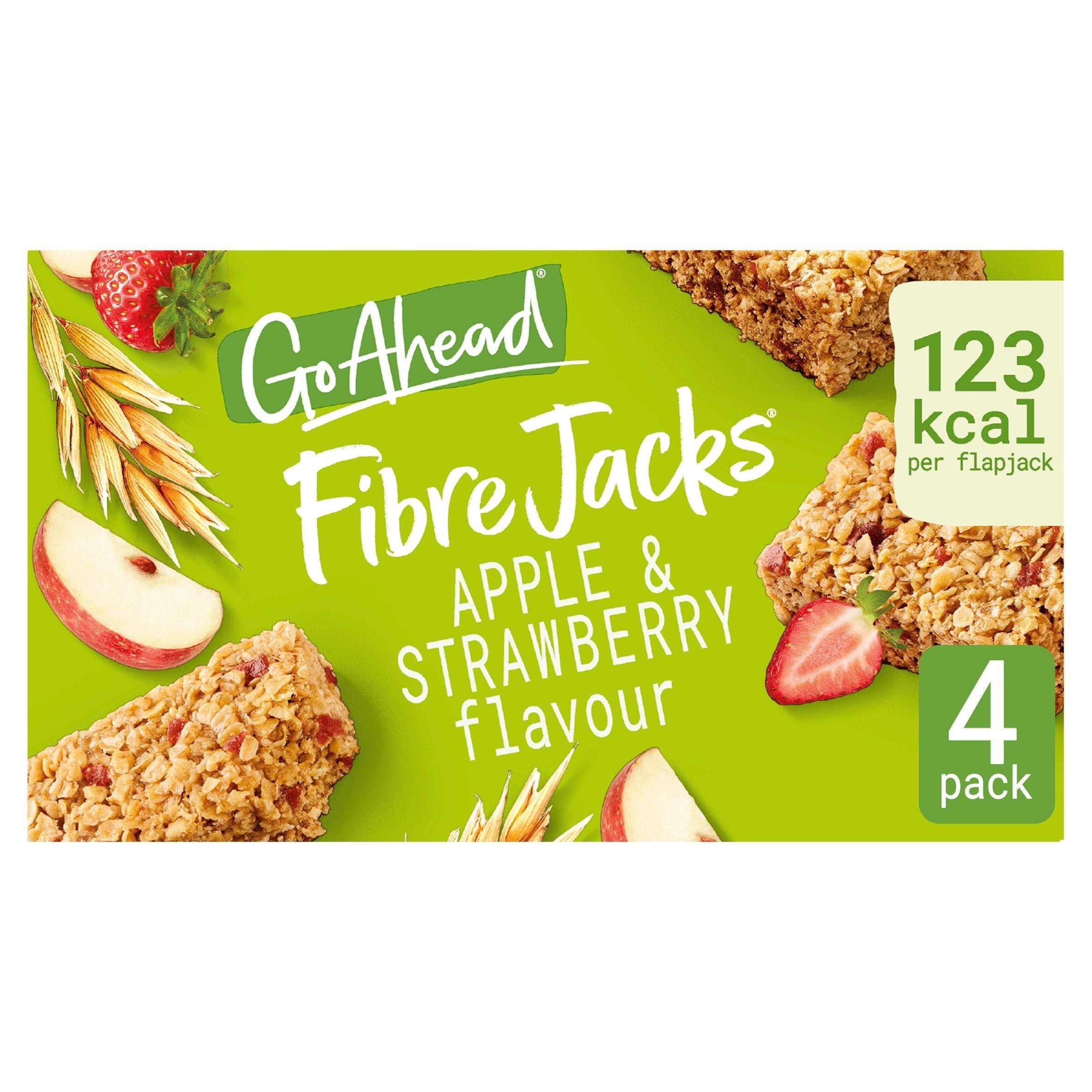 Go Ahead Fibrejacks Apple &amp;amp; Strawberry Snack Bars Multipack 4x29.7g