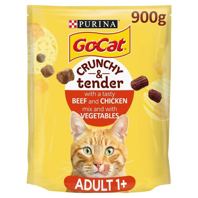 Go-Cat Crunchy &amp;amp; Tender Chicken and Beef Dry Cat Food    900g