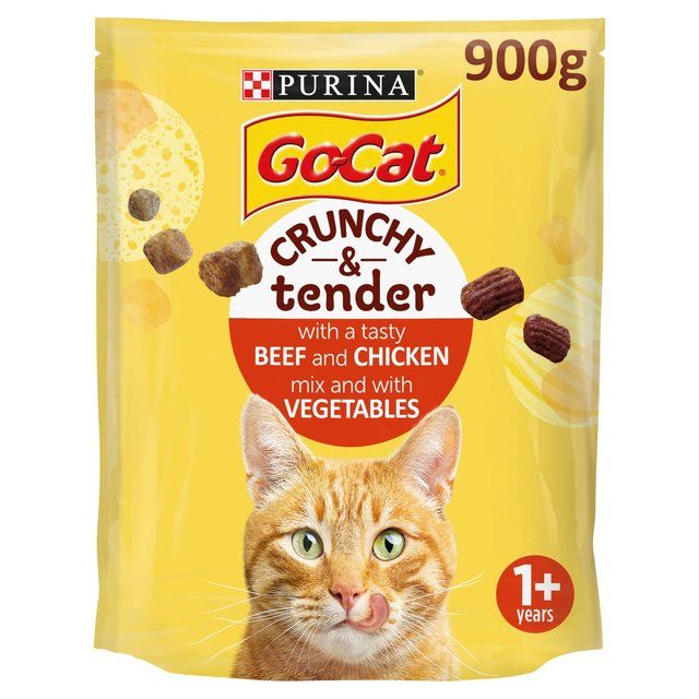 Go-Cat Crunchy &amp;amp; Tender Chicken and Beef Dry Cat Food    900g