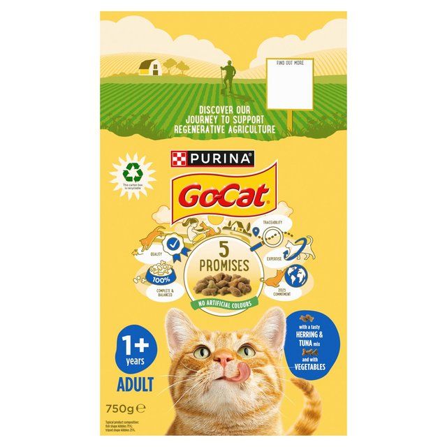 Go-Cat Herring and Tuna Dry Cat Food   750g