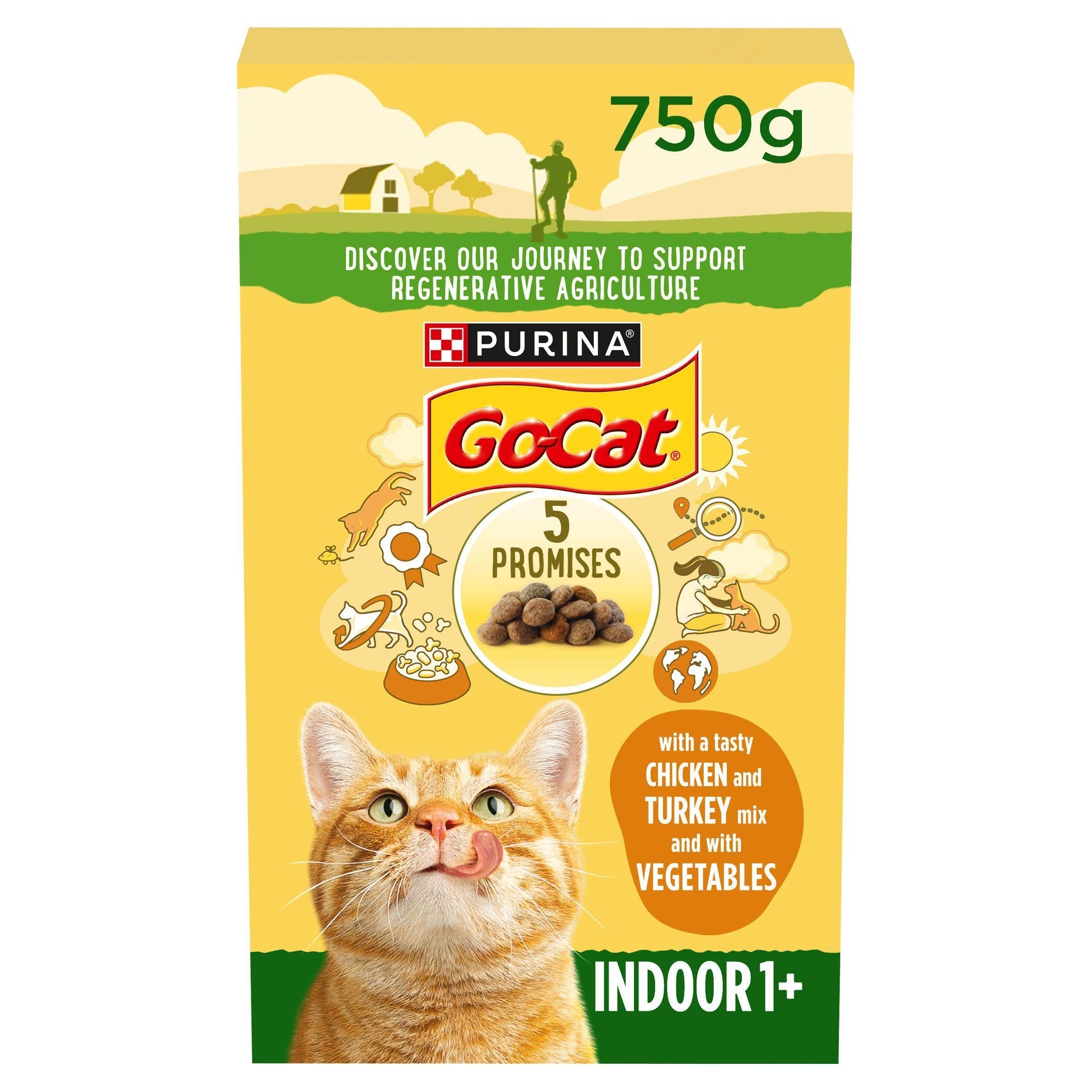 Go-Cat Indoor Dry Cat Food Chicken &amp;amp; Garden Greens 750g