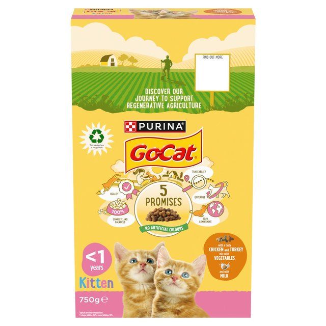 Go-Cat Kitten Chicken Turkey and Milk Dry Cat Food   750g