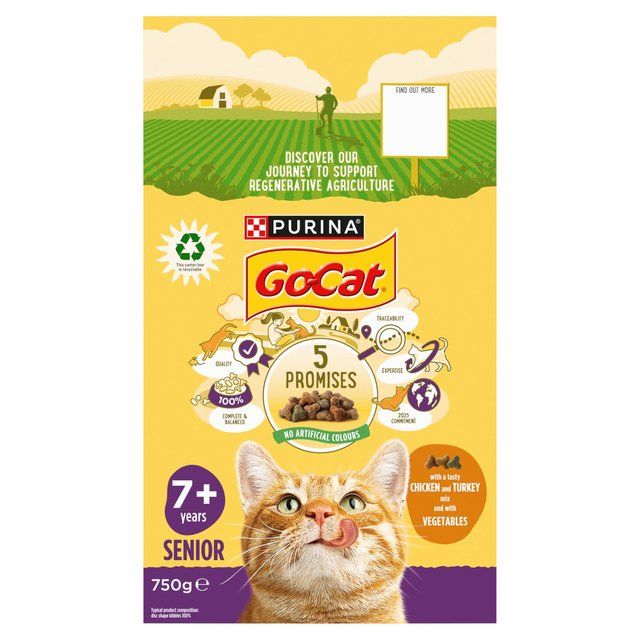 Go-Cat Senior Chicken and Turkey Dry Cat Food    750g