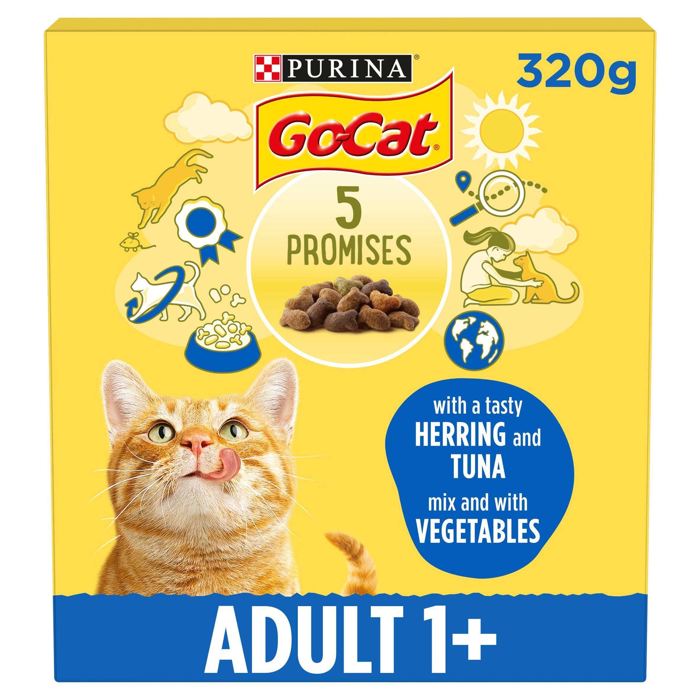 Go-Cat with Herring &amp;amp; Tuna Mix with Vegetables Dry Cat Food 320g