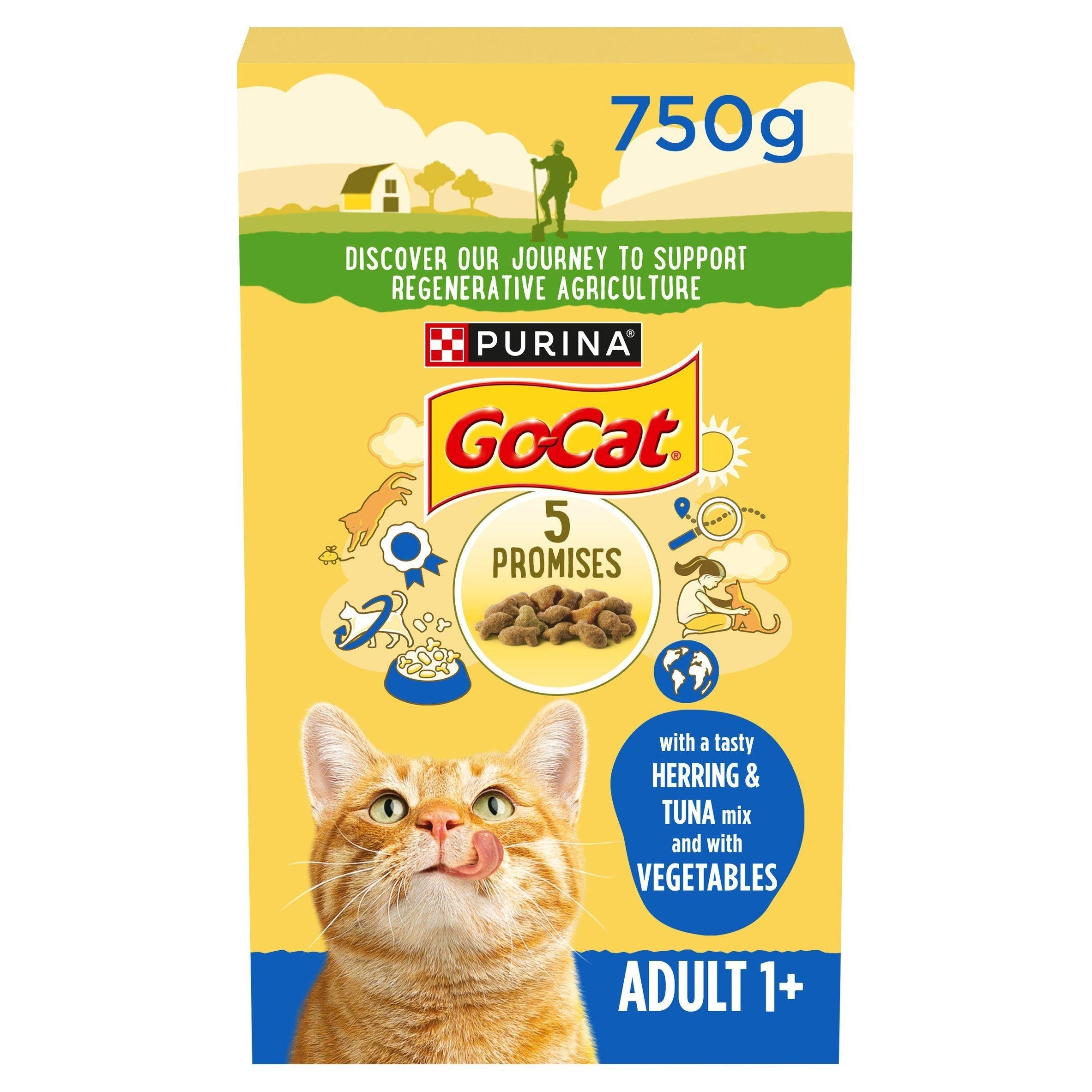 Go-Cat with Herring &amp;amp; Tuna Mix with Vegetables Dry Cat Food 750g