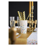 Gold &amp;amp; White Recyclable Bio Straws   25 per pack