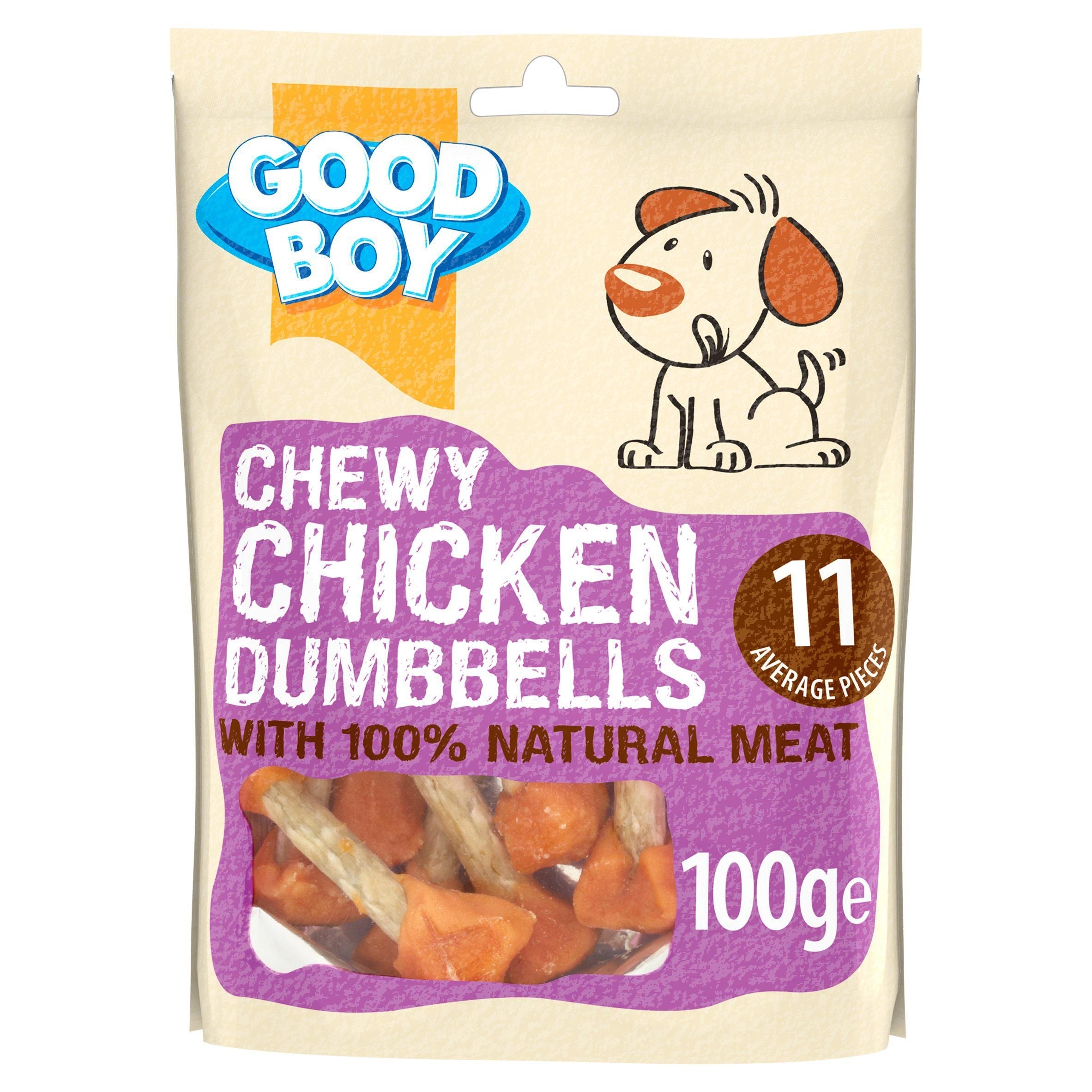 Good Boy Pawsley &amp;amp; Co Chewy Chicken Dumbbells Dog Treats 100g