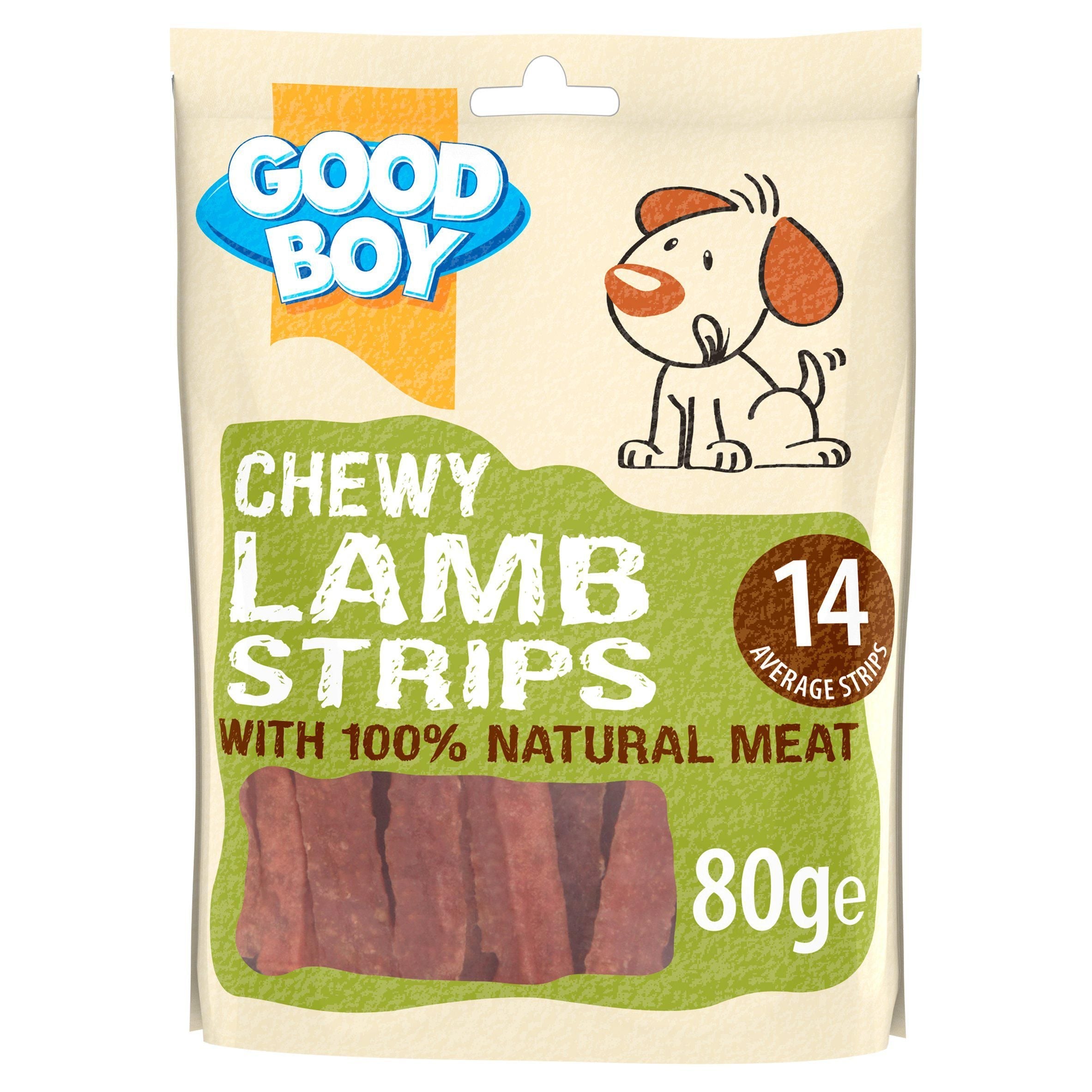 Good Boy Pawsley &amp;amp; Co Chewy Lamb Strips Dog Treats 80g