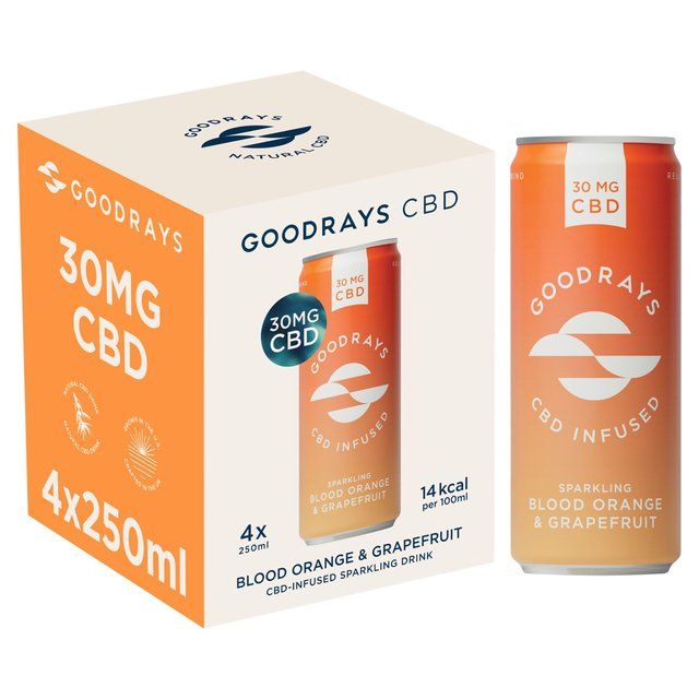 Goodrays CBD Drinks - Blood Orange & Grapefruit   4 x 250ml