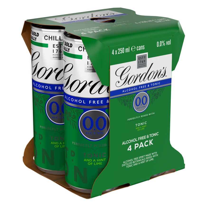 Gordon's Alcohol Free &amp;amp; Tonic With Lime Ready to Drink Premix Can